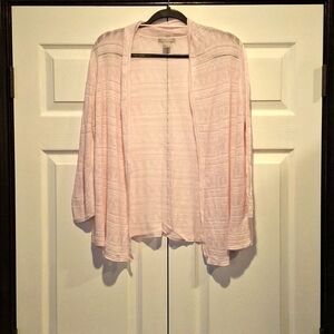 H&M Pale Pink Crocheted Open Cardigan
